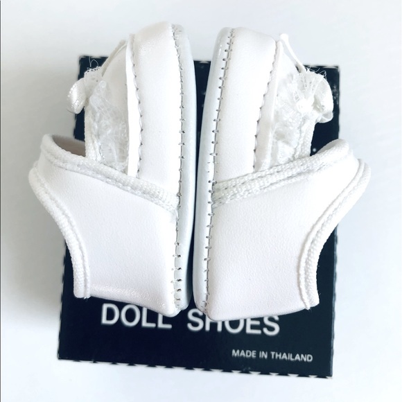 Mary Jane doll shoes sz 2 White with lace - Picture 7 of 16